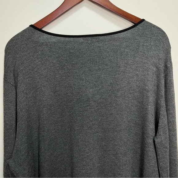 CHIC by Jacob Grey Button Up Scoop Neck Cardigan Sweater Size XL - Picture 4 of 7